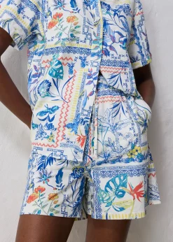 Femme bonprix Premium|Shorts|Short en coton et soie