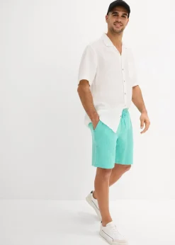 Homme bonprix Shorts|Pantalons|Short en gaze 100% coton, Regular