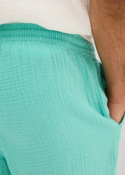 Homme bonprix Shorts|Pantalons|Short en gaze 100% coton, Regular