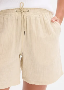 Femme bonprix Shorts|Pantalons|Short en gaze de coton
