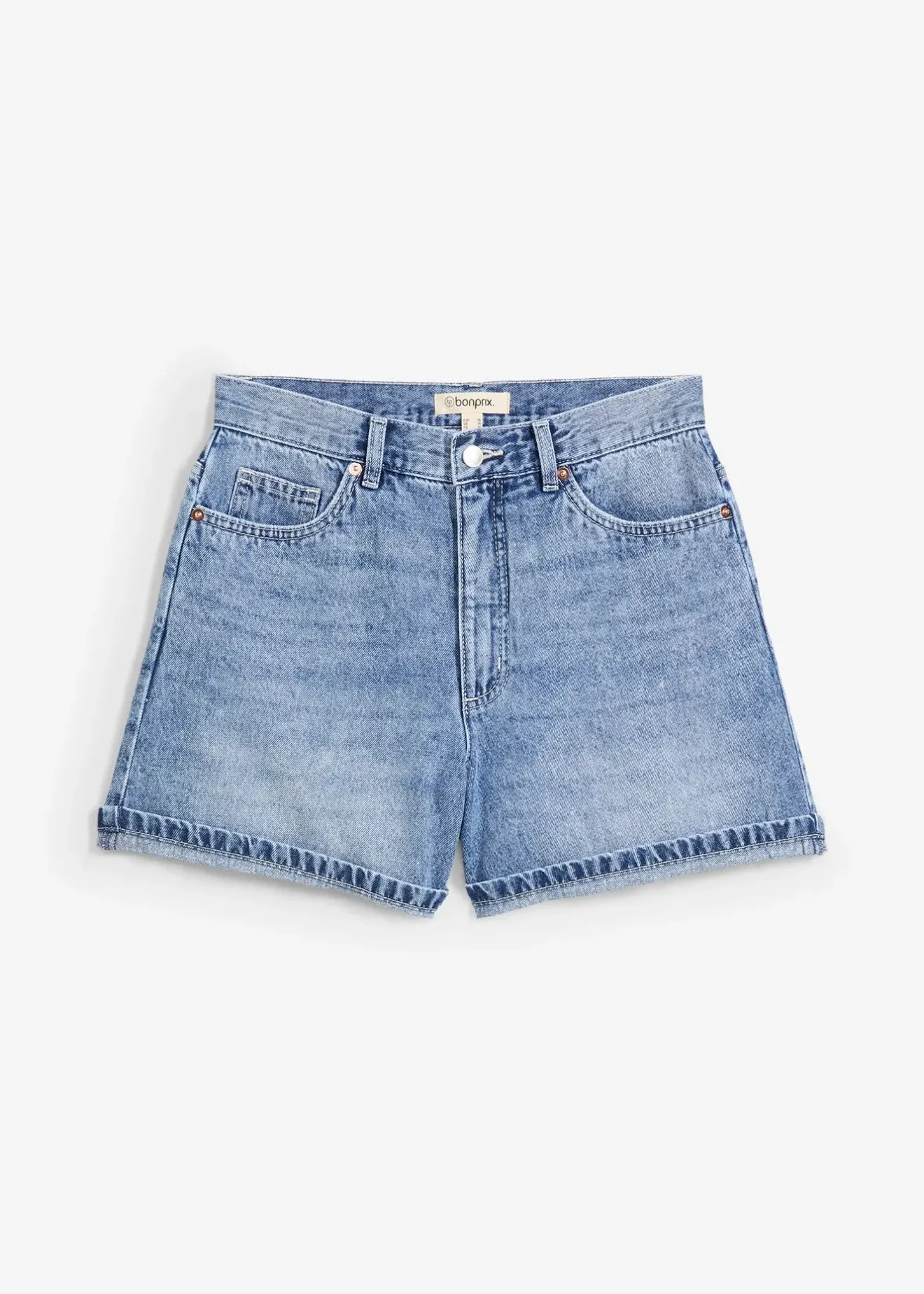 Femme bonprix Shorts|Jeans|Short en jean taille haute, peu extensible