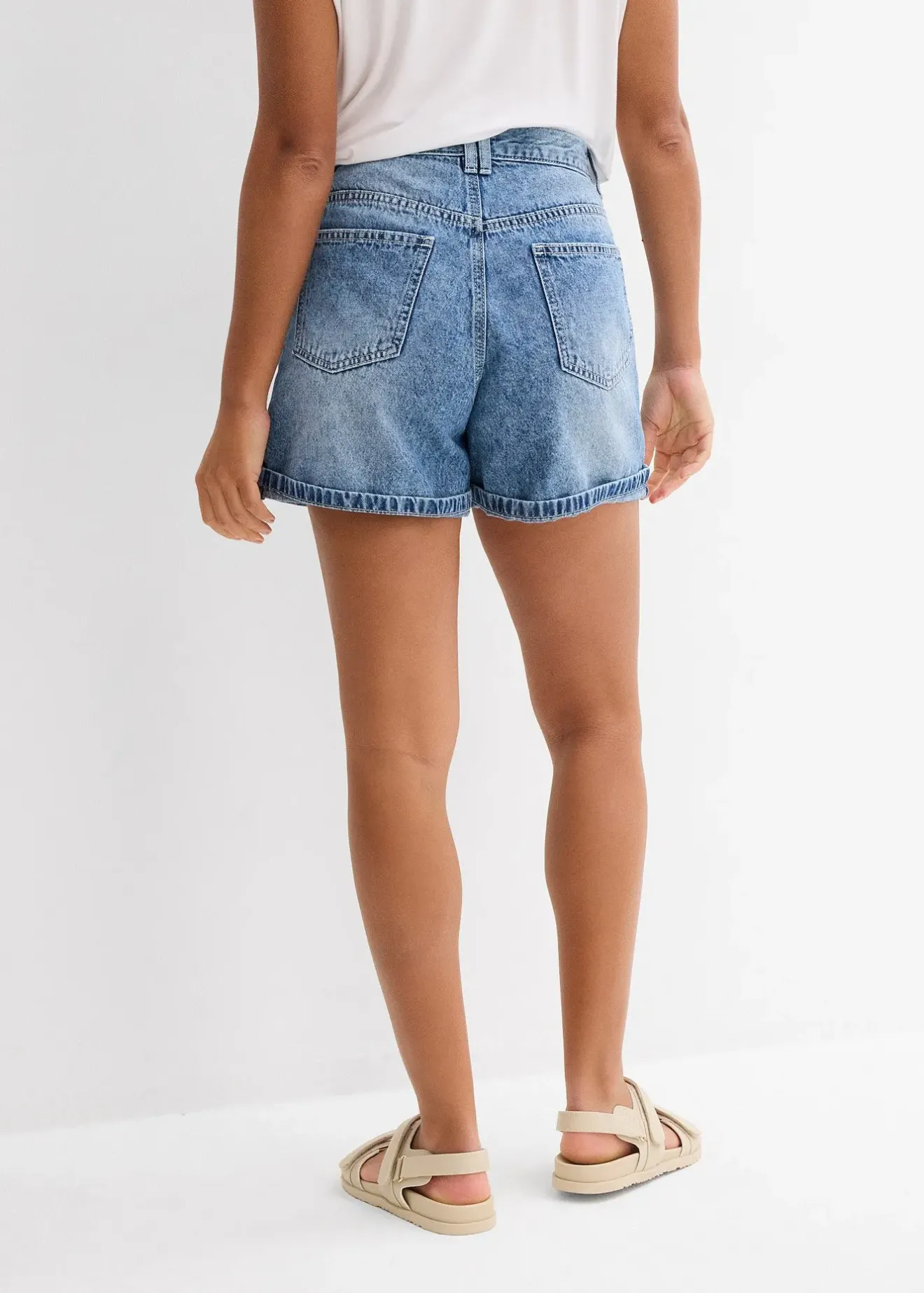 Femme bonprix Shorts|Jeans|Short en jean taille haute, peu extensible