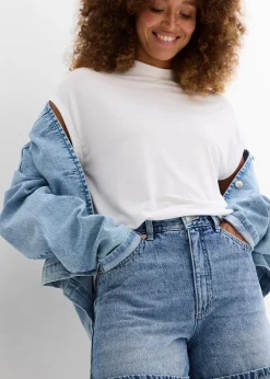 Femme bonprix Shorts|Jeans|Short en jean taille haute, peu extensible