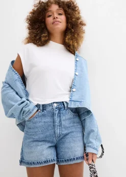 Femme bonprix Shorts|Jeans|Short en jean taille haute, peu extensible