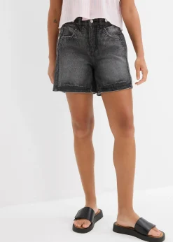Femme bonprix Shorts|Jeans|Short en jean taille mi-haute, peu extensible