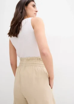 Femme bonprix Shorts|Pantalons|Short en lin mélangé