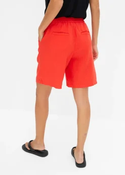 bonprix Short en lin mélangé avec taille élastiquée|Femme Shorts|Pantalons