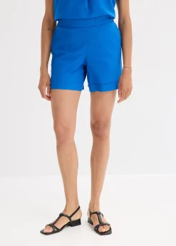 bonprix Short en lin mélangé, taille élastiquée|Femme Shorts|Pantalons