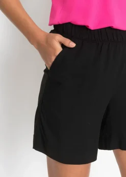 Femme bonprix Shorts|Pantalons|Short en viscose à taille élastiquée
