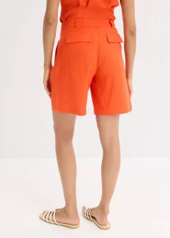 Femme bonprix Shorts|Pantalons|Short léger en lin mélangé