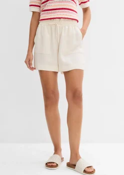bonprix Short paper bag fluide en Lyocell mélangé|Femme Shorts|Pantalons