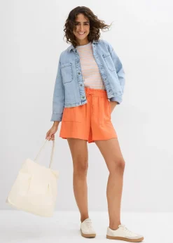 Femme bonprix Shorts|Pantalons|Short paper bag fluide en Lyocell mélangé
