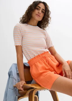 Femme bonprix Shorts|Pantalons|Short paper bag fluide en Lyocell mélangé