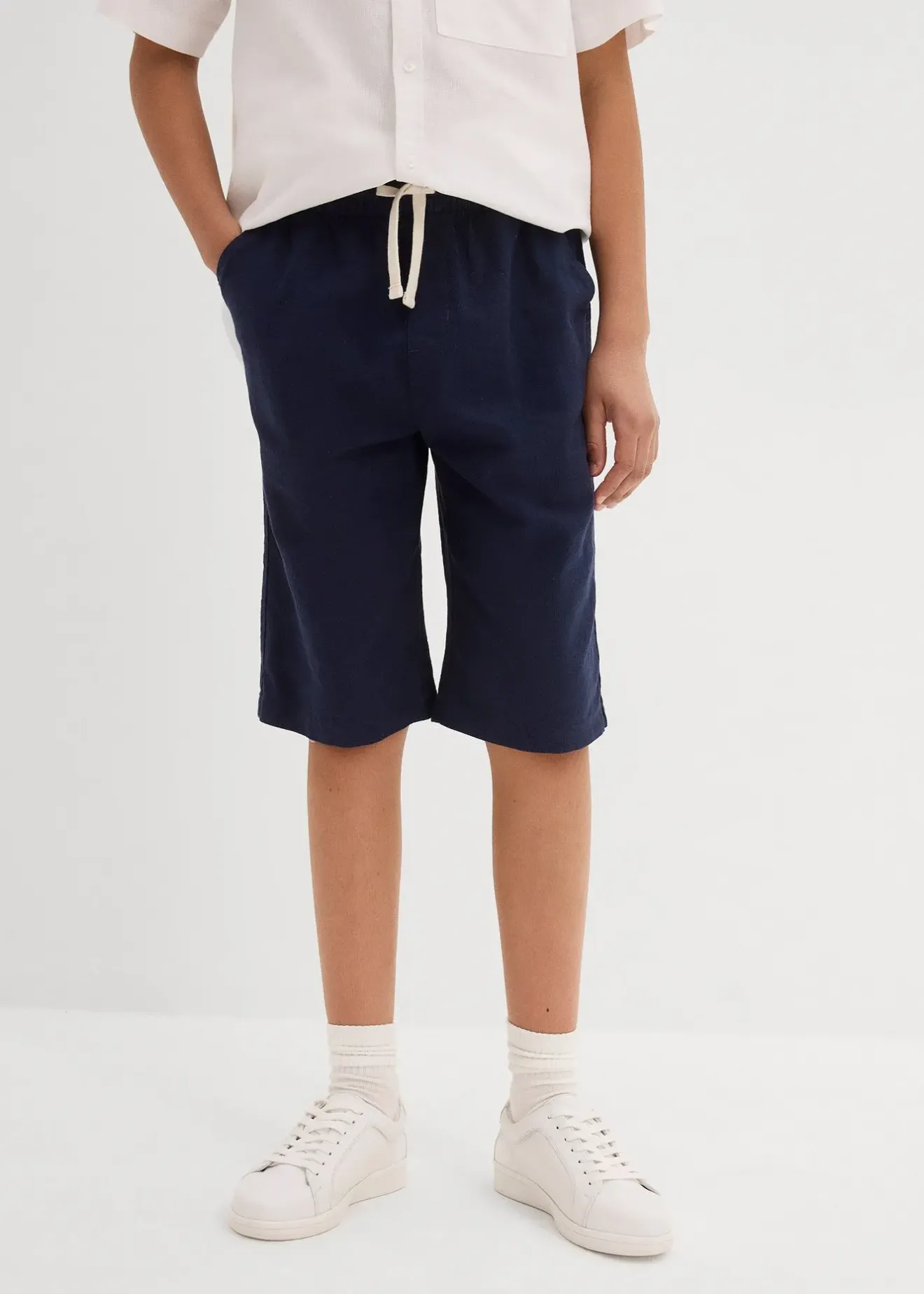 Enfant bonprix Vêtements Enfant|Garçons 9-16 Ans·Shorts|Short Regular à taille élastiquée en lin mélangé léger
