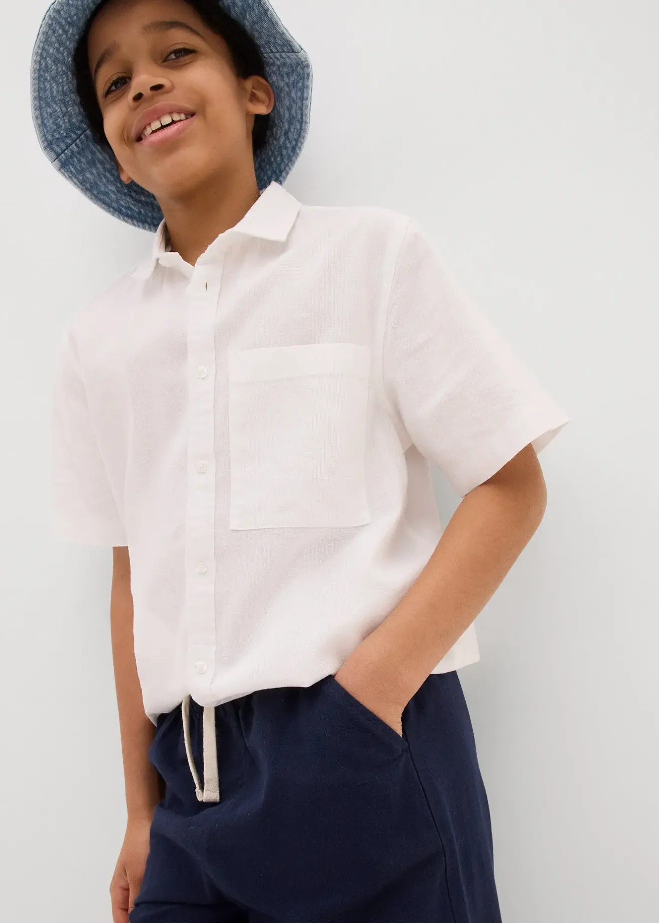 Enfant bonprix Vêtements Enfant|Garçons 9-16 Ans·Shorts|Short Regular à taille élastiquée en lin mélangé léger
