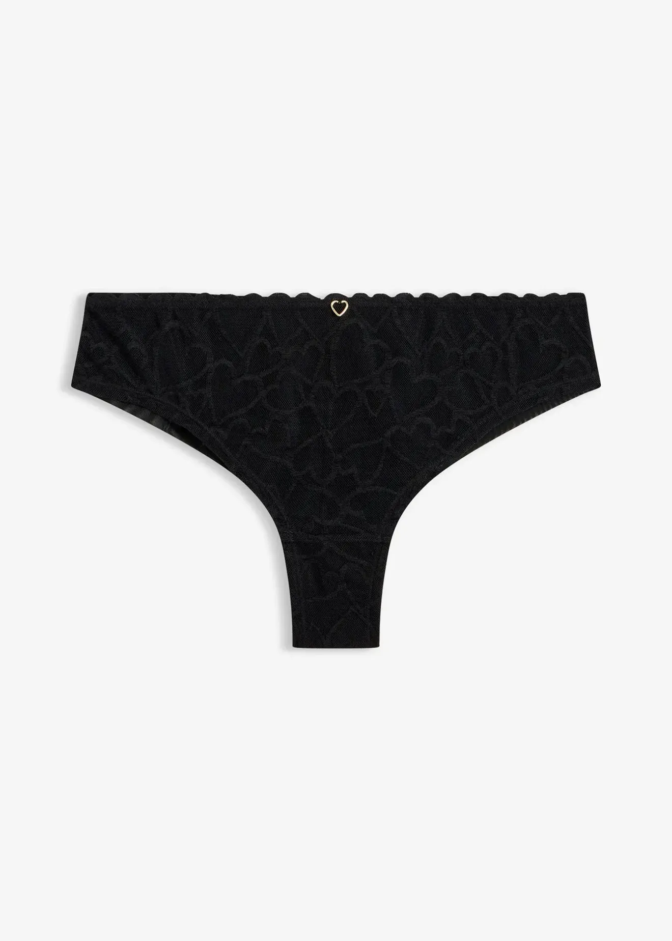 Femme bonprix Dessous|Bas|Slip brésilien en dentelle cœurs