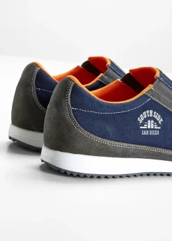 Homme bonprix Chaussures Basses|Sneakers à enfiler en cuir velours