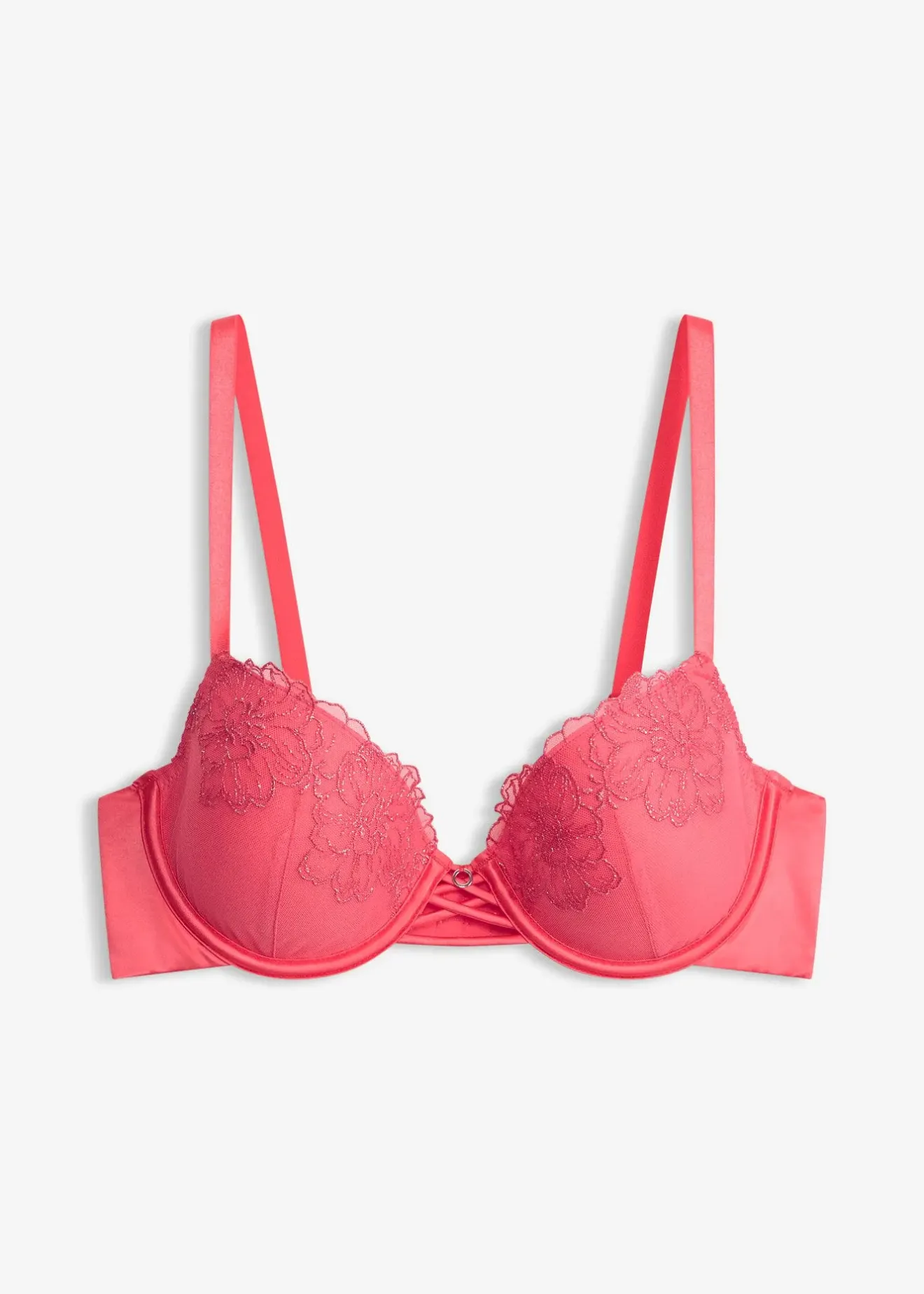 Femme bonprix Dessous|Soutiens-Gorge|Soutien-gorge à coques avec broderie florale métallisée