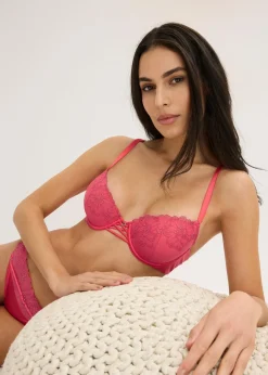 Femme bonprix Dessous|Soutiens-Gorge|Soutien-gorge à coques avec broderie florale métallisée
