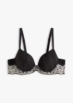 bonprix Soutien-gorge à coques avec dentelle bicolore|Femme Dessous|Soutiens-Gorge