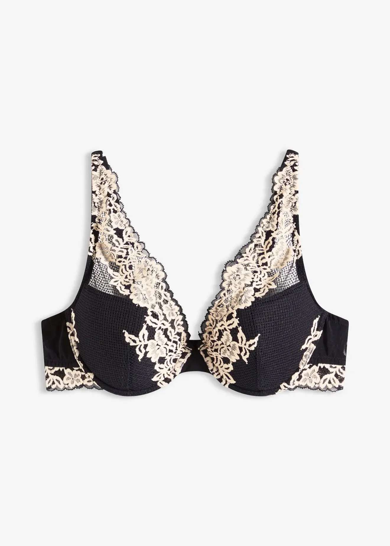 Femme bonprix Dessous|Soutiens-Gorge|Soutien-gorge à coques en dentelle bicolore