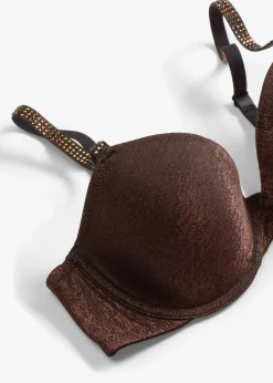 bonprix Soutien-gorge à coques en matière brillante|Femme Grands Bonnets D-H|Dessous