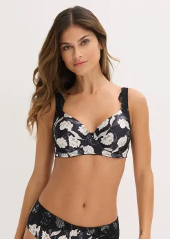 Femme bonprix Dessous|Soutiens-Gorge|Soutien-gorge à coques en matière brillante avec dentelle