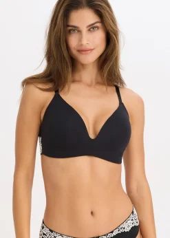 bonprix Soutien-gorge à coques sans armatures, coton et dentelle|Femme Basiques|Lingerie Coton