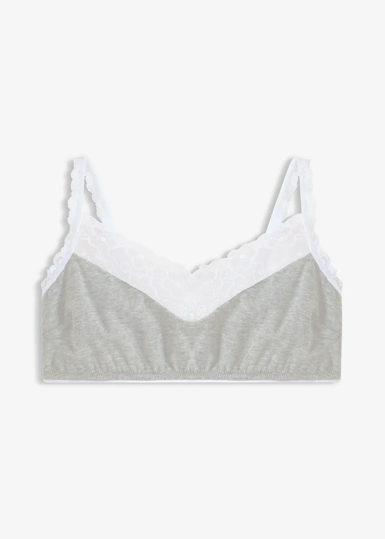 bonprix Soutien-gorge bralette sans armatures, coton et dentelle|Femme Lingerie Coton|Soutiens-Gorge