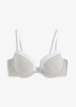 bonprix Soutien-gorge coton à coques, armatures et dentelle|Femme Lingerie Coton|Soutiens-Gorge