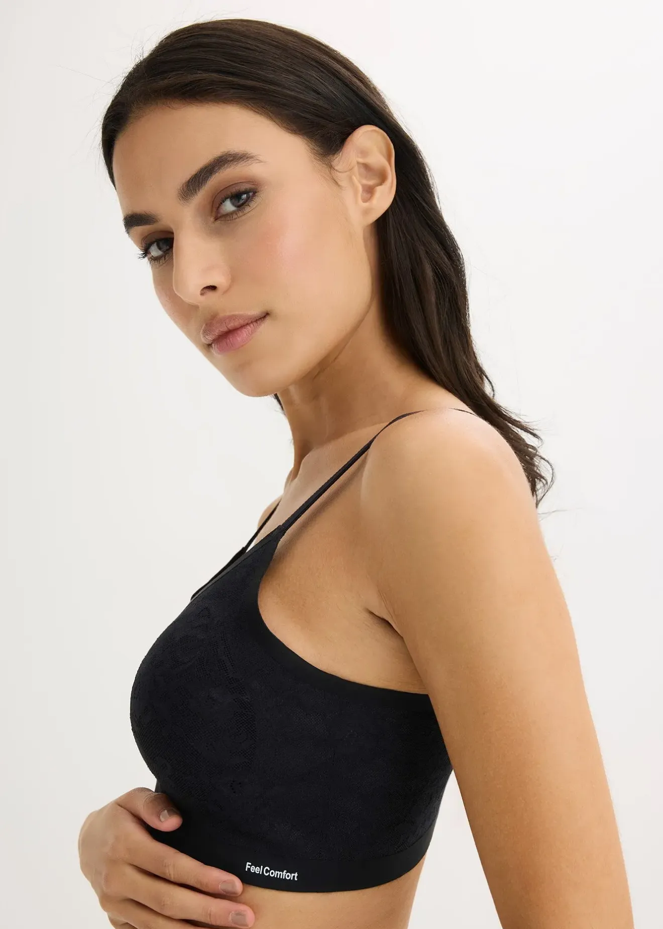 Femme bonprix Sans Couture|Soutiens-Gorge|Soutien-gorge Feel Comfort rembourré sans armatures, orné de dentelle