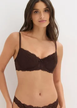 bonprix Soutien-gorge semi-rembourré à armatures et dentelle|Femme Grands Bonnets D-H
