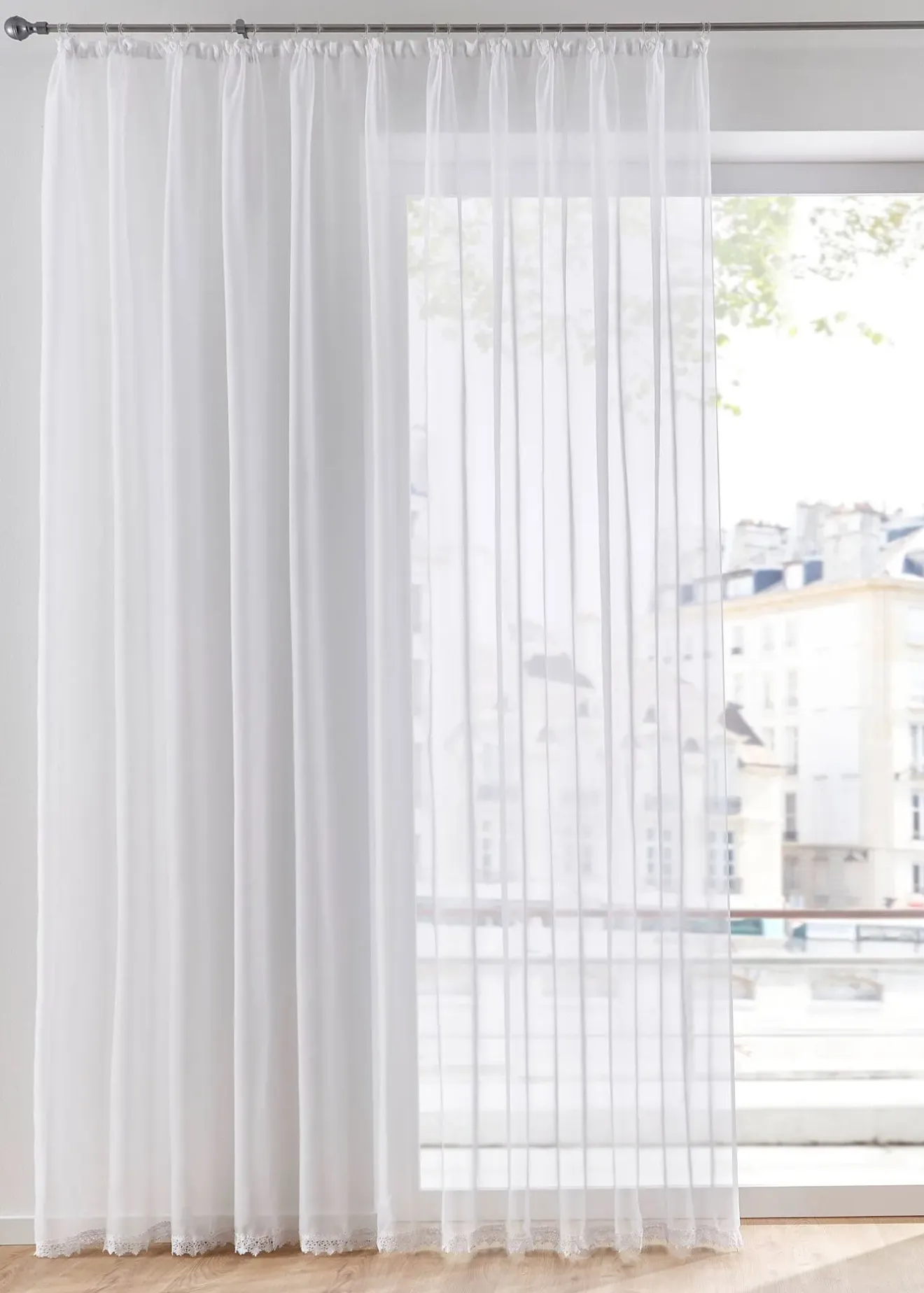 bonprix Stores Voilages|Store voilage avec bordure dentelle