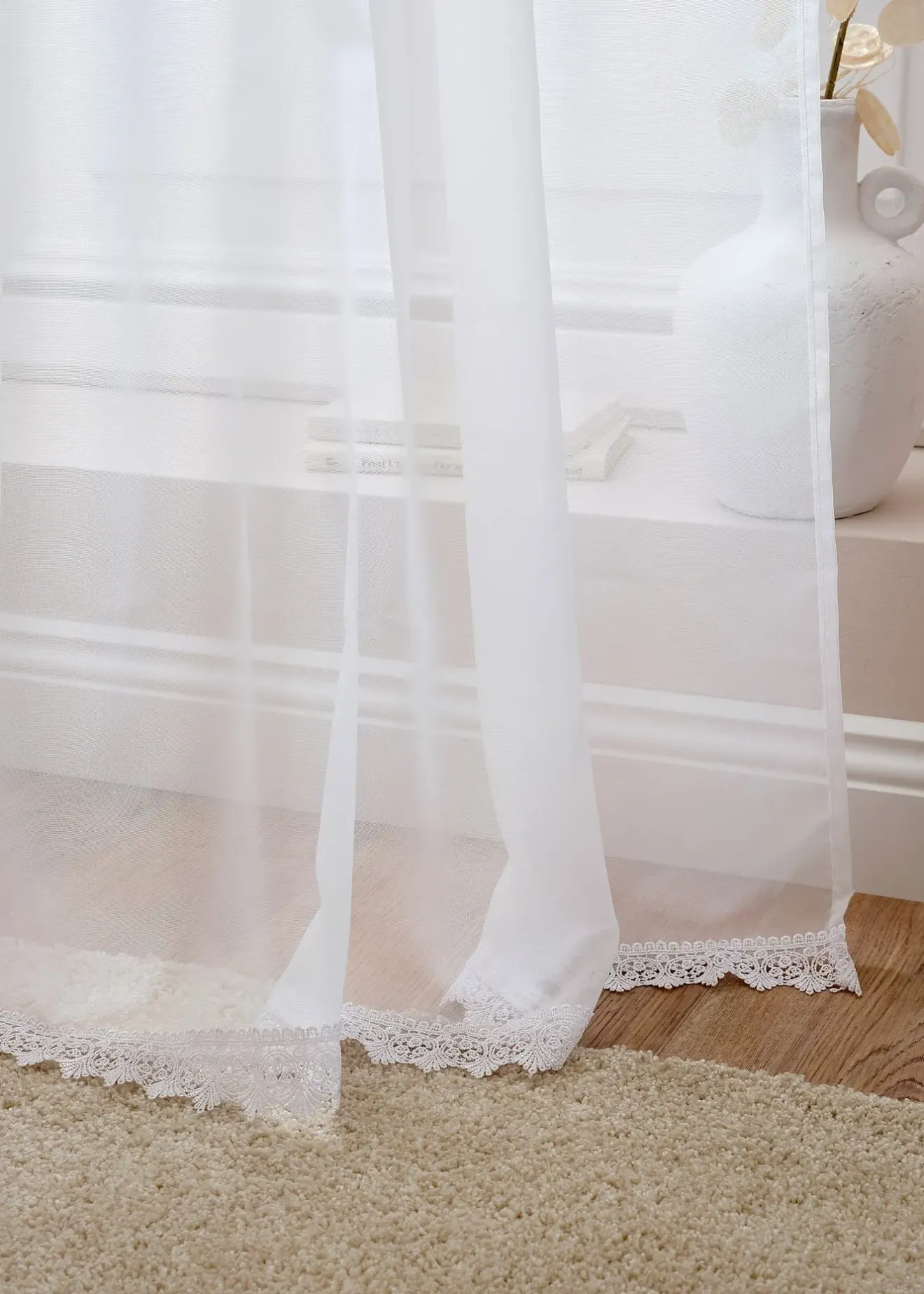 bonprix Stores Voilages|Store voilage avec bordure dentelle