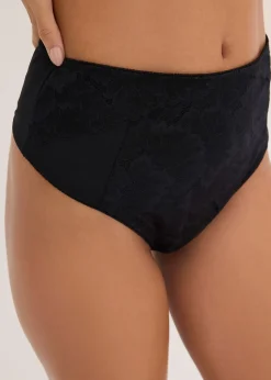 Femme bonprix Dessous|Bas|String taille haute avec dentelle