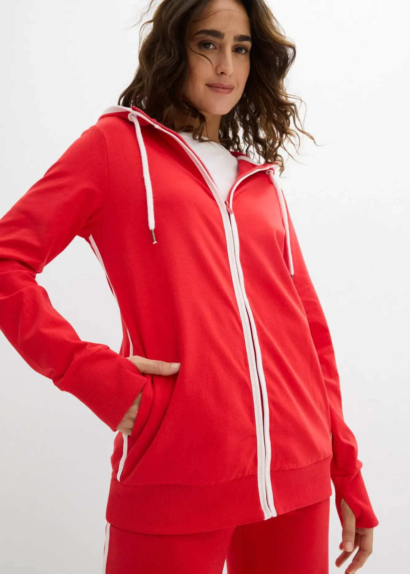 Femme bonprix Sweats|Pantalons|Survêtement en coton extensible (ens. 2 pces)