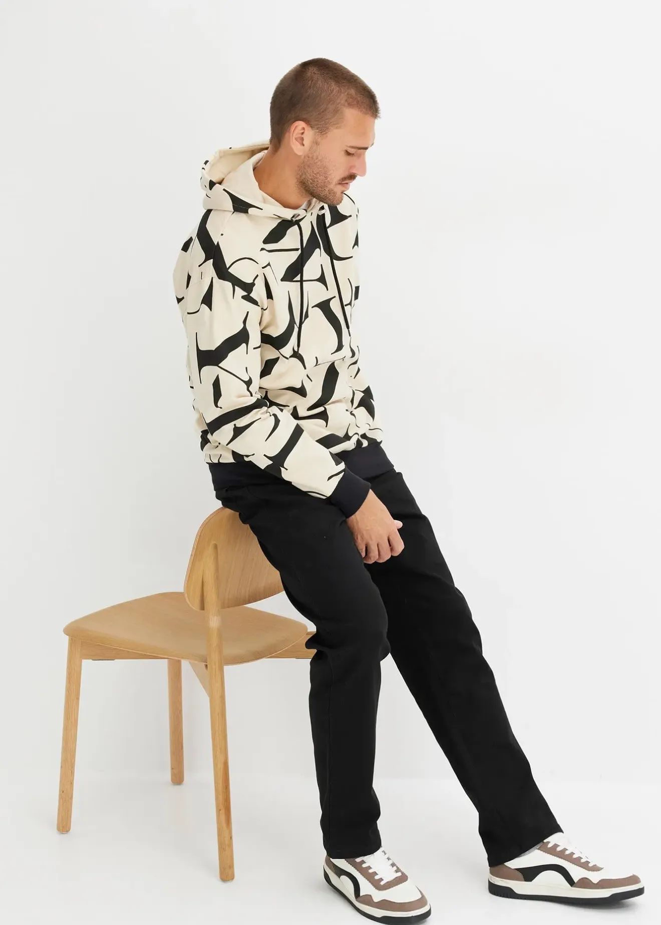 bonprix Sweat à capuche 100% coton, coupe loose|Homme Sweats