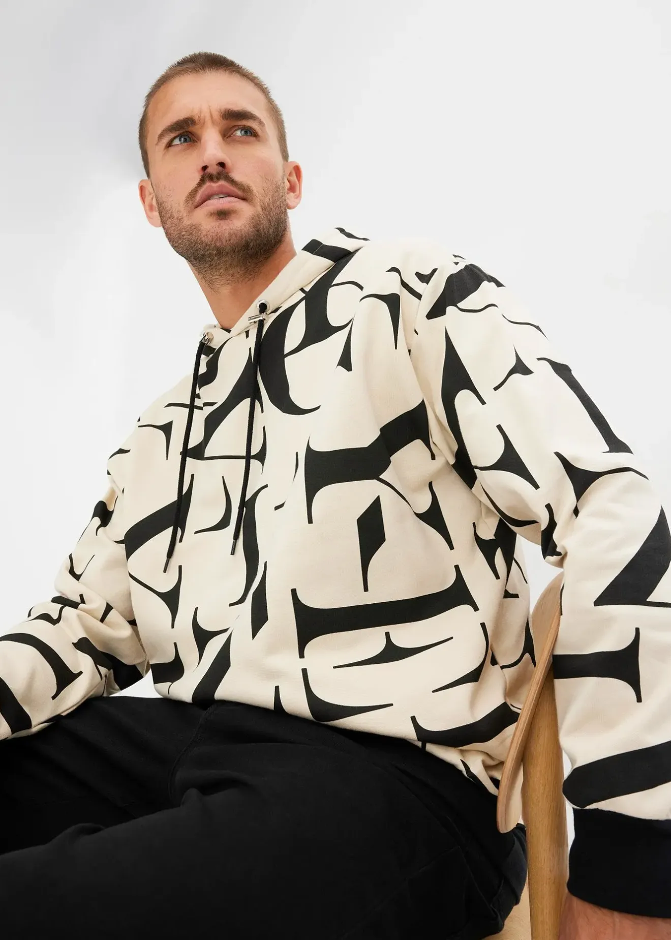 bonprix Sweat à capuche 100% coton, coupe loose|Homme Sweats