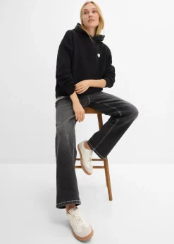 Femme bonprix Sweats|Sweat à capuche doux en coton mélangé