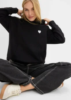 Femme bonprix Sweats|Sweat à capuche doux en coton mélangé