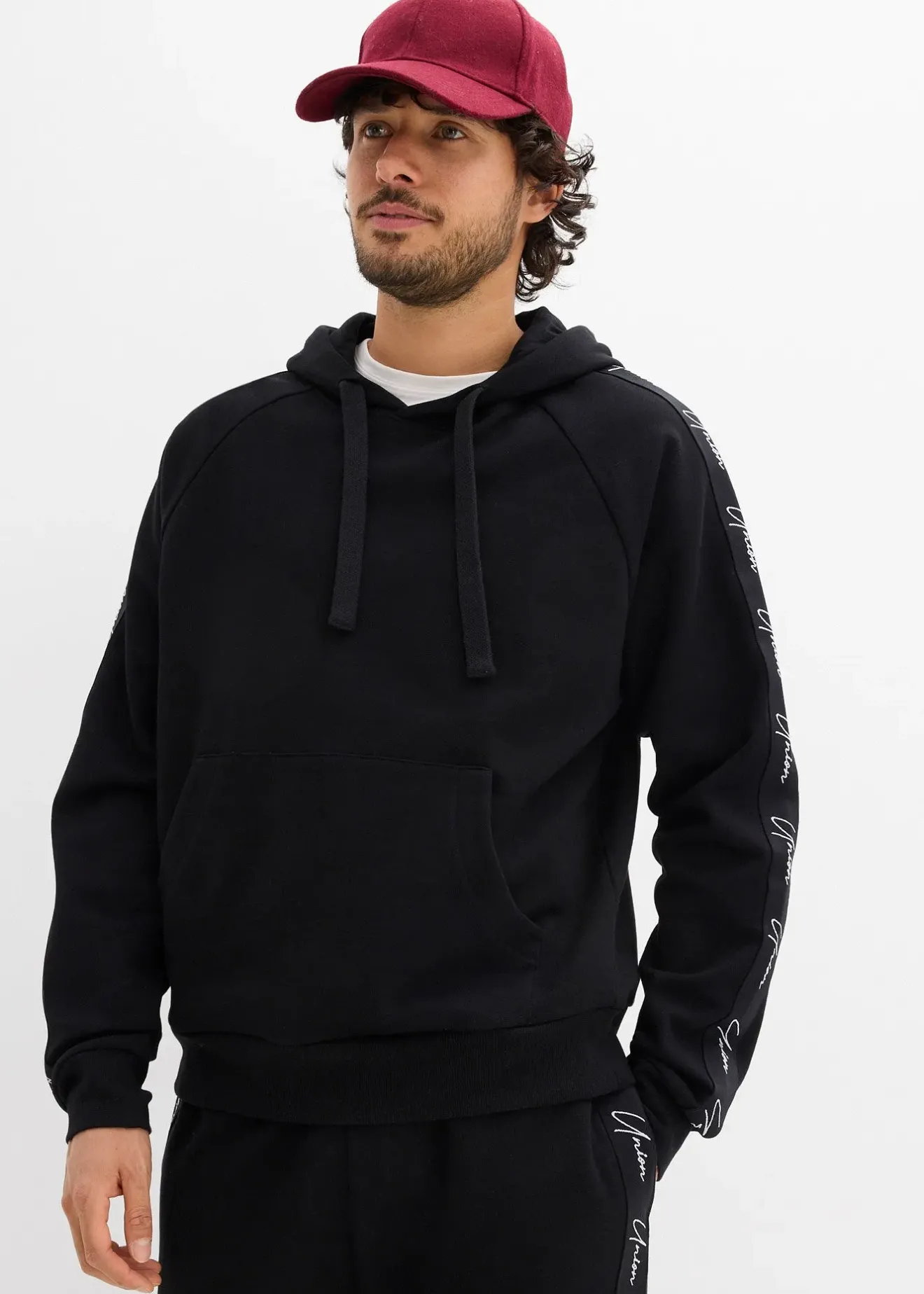 Homme bonprix Sweats|Sweat à capuche loose 100% coton