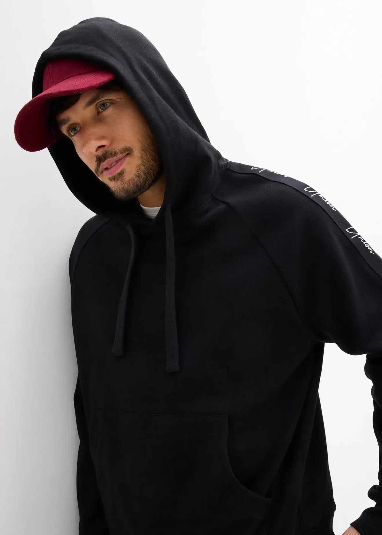 Homme bonprix Sweats|Sweat à capuche loose 100% coton