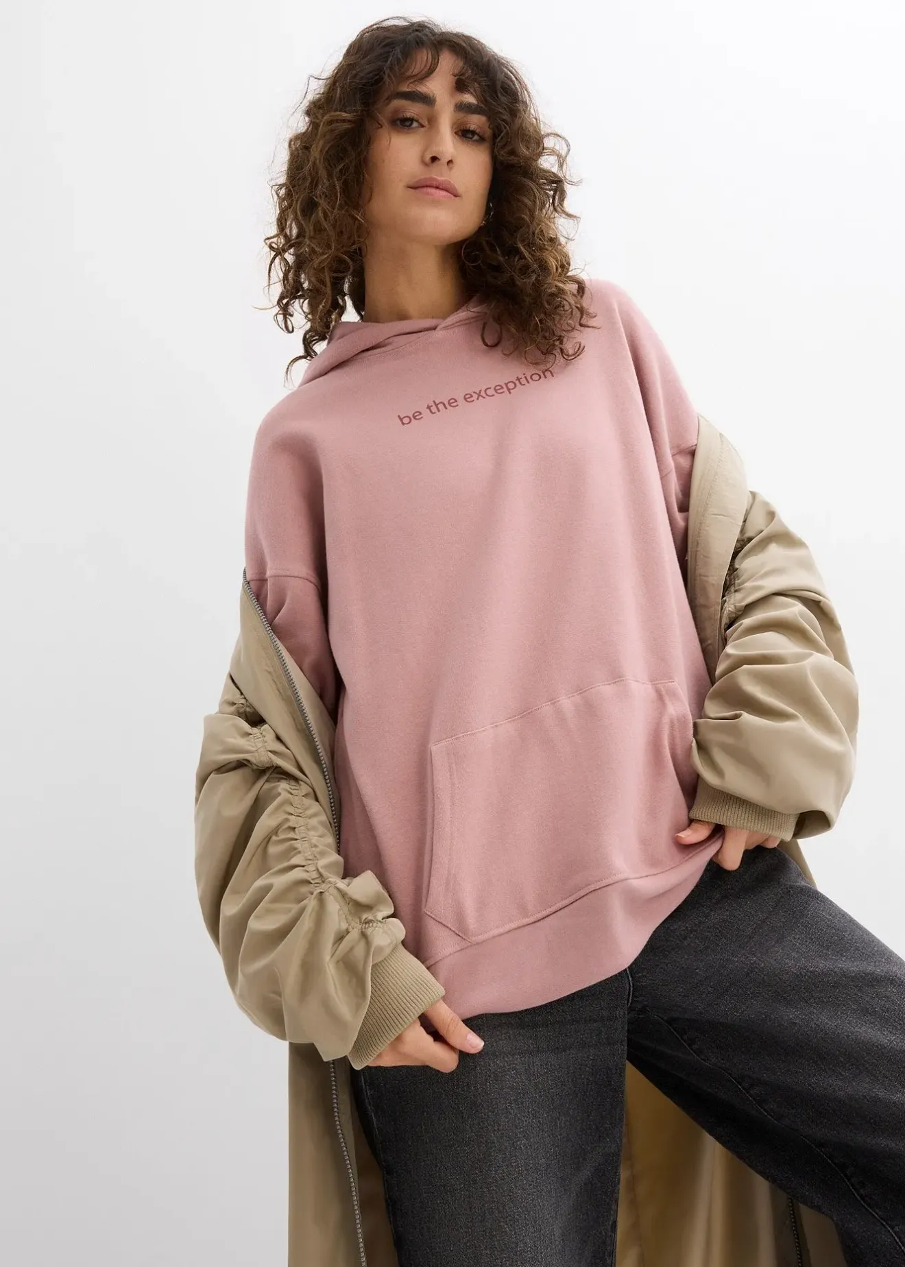 Femme bonprix Sweats|Sweat à capuche oversize 100% coton