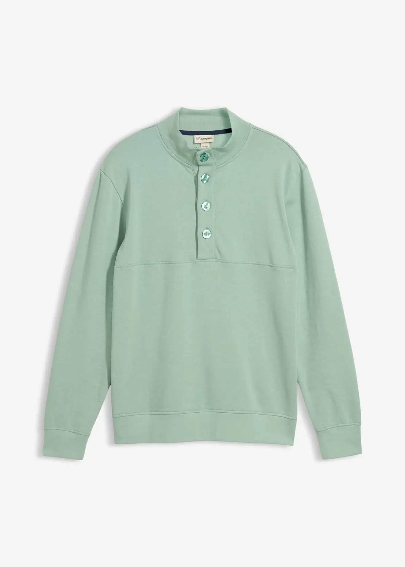 bonprix Sweat à col boutonné 100% coton|Homme Sweats