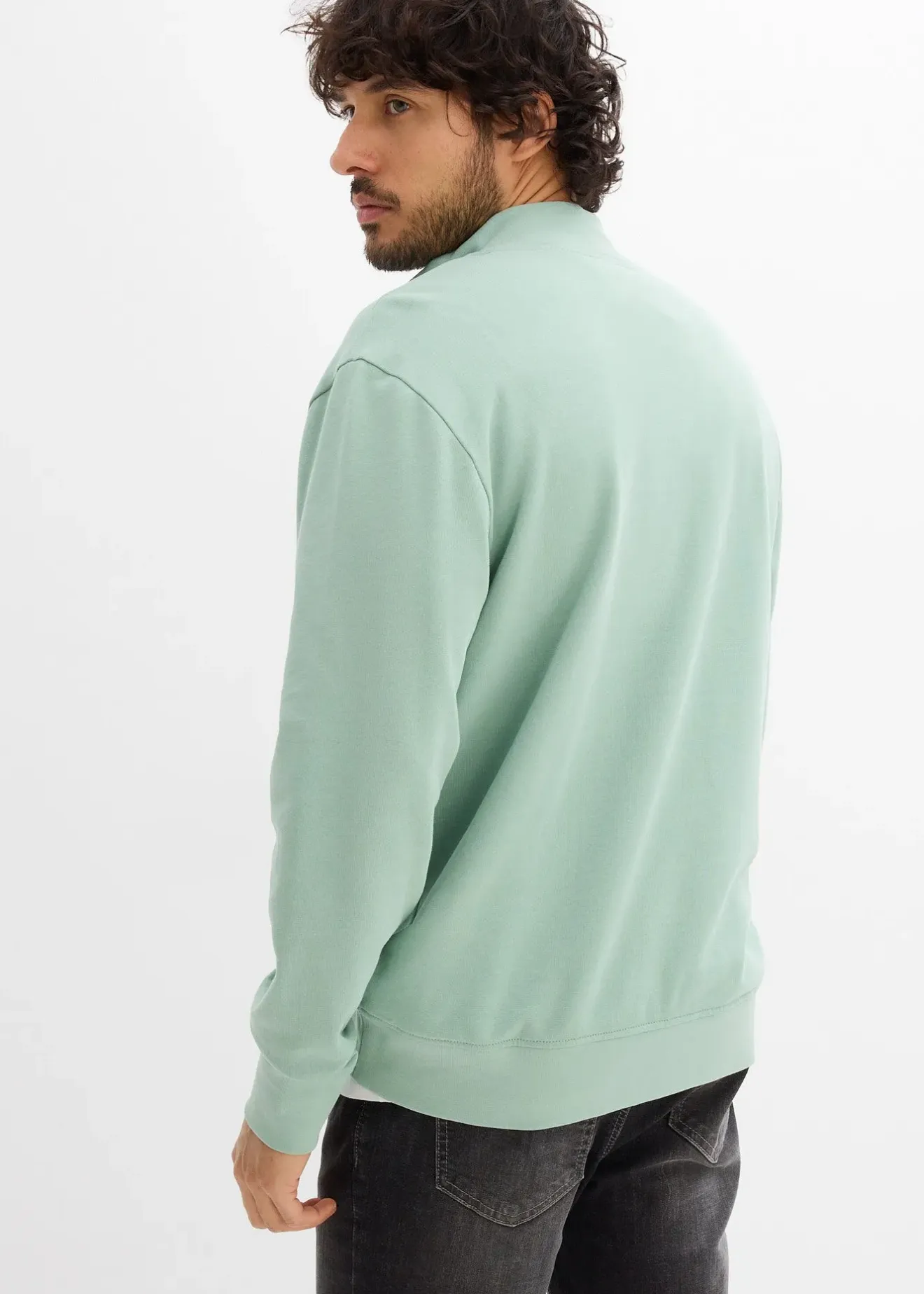bonprix Sweat à col boutonné 100% coton|Homme Sweats