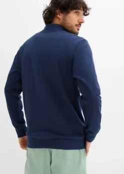 Homme bonprix Sweats|Sweat à col boutonné 100% coton