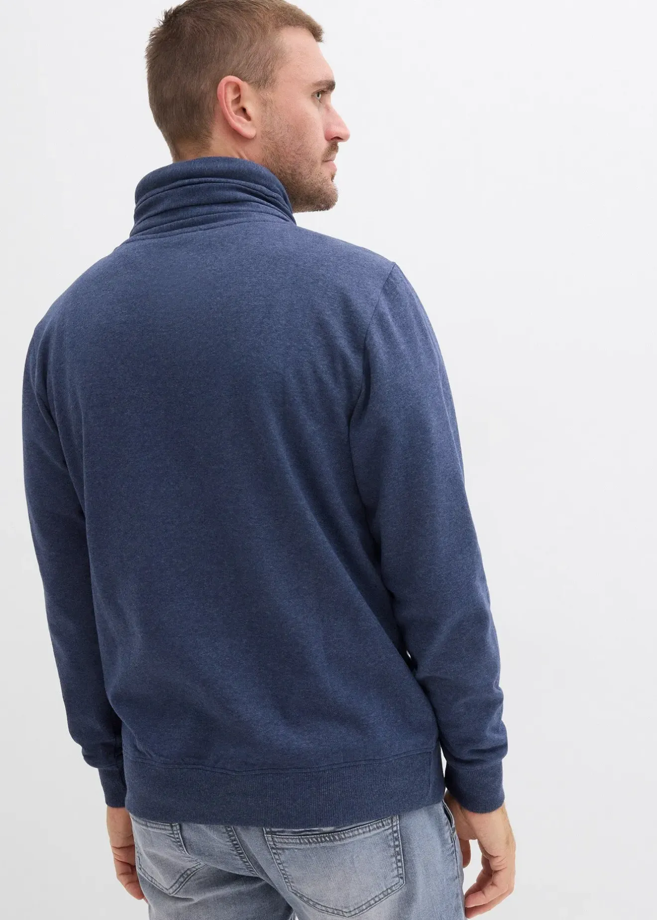 bonprix Sweat à col châle et détails enduits|Homme Sweats