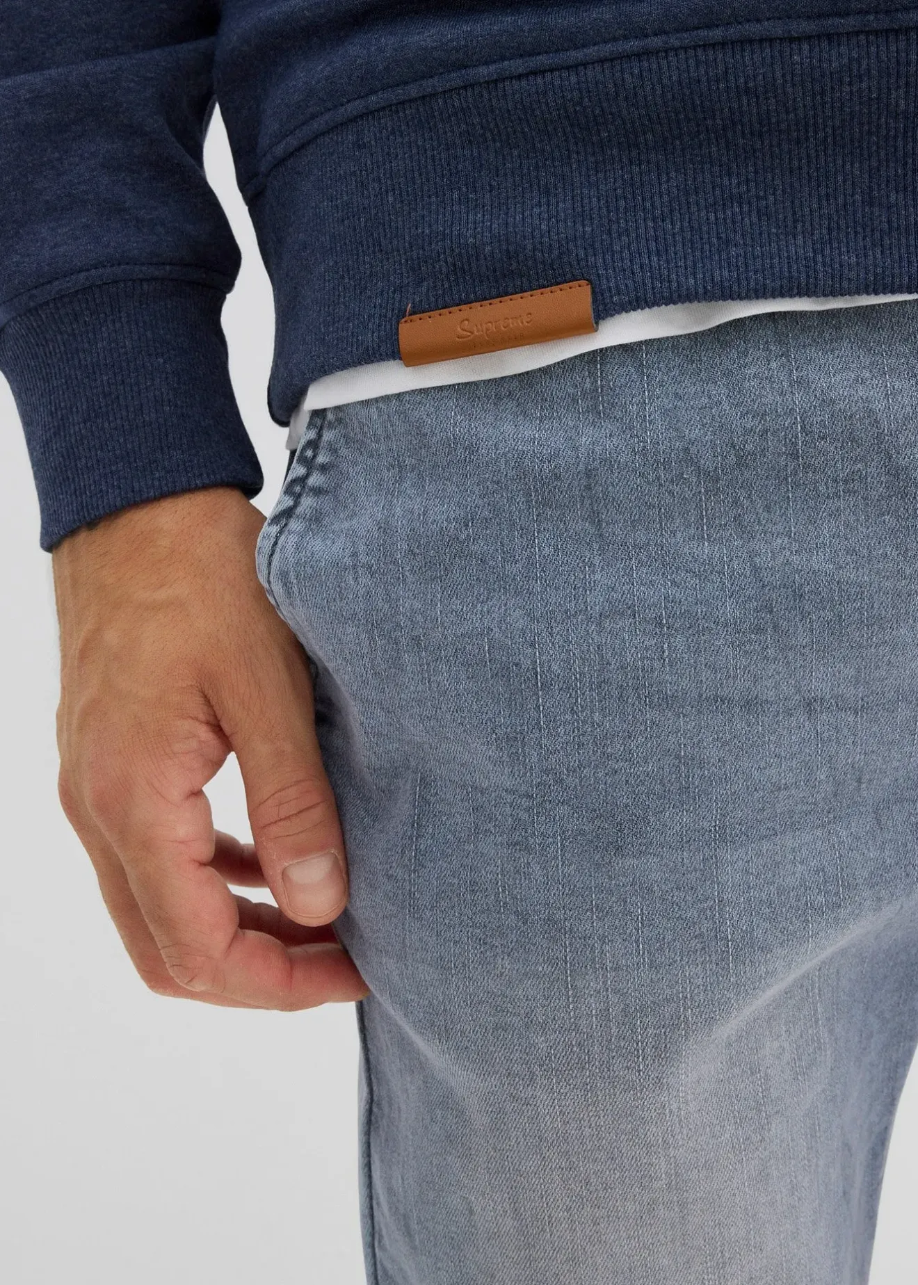 bonprix Sweat à col châle et détails enduits|Homme Sweats