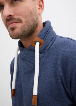 bonprix Sweat à col châle et détails enduits|Homme Sweats