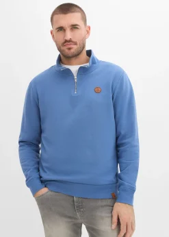 Homme bonprix Sweats|Sweat à col zippé 100% coton